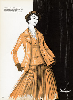 Christian Dior 1955 Lartigue Fashion Illustration
