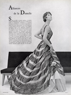 Lucile Manguin 1954 Dentelle Marescot, Evening Dress