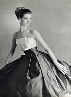 Roger Scémama 1956 Necklace, Bracelet, Evening Dress Maggy Rouff, Photo Pottier