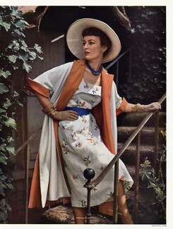 Christian Dior 1950 Robe brodée de fleurs