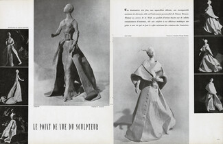 Le Point de Vue du Sculpteur, 1949 - Simone Brousse Sculptures, Paquin, Bruyère, Schiaparelli, 3 pages