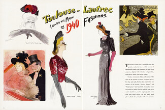 Toulouse-Lautrec Leaves His Mark on 1940 Fashions, 1940 - Ruth Grafstrom