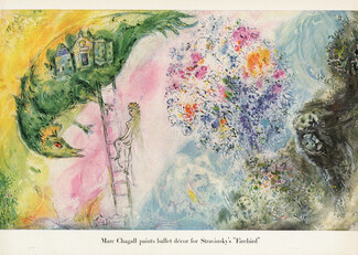 Marc Chagall 1945 Theatre Scenery, Stravinsky's "Firebird" Enchanted Garden
