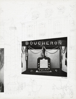 Les Belles Vitrines de Paris, 1946 - Boucheron, Drawing Alex Rakoff, Photo Elshoud