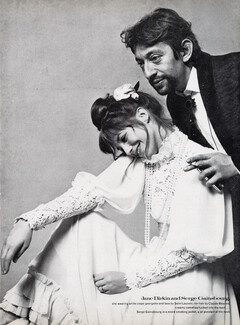 Jane Birkin and Serge Gainsbourg 1972 Yves Saint Laurent, Rothschild Ball, Photo Cecil Beaton