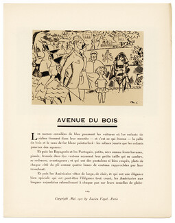 Avenue du Bois, 1921 - Chas Laborde Elegant Parisienne, Bois de Boulogne, La Gazette du Bon Ton, Texte par Marcel Astruc, 4 pages
