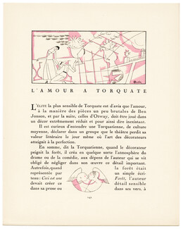 L'Amour à Torquate, 1921 - Charles Martin, La Gazette du Bon Ton, Texte par Pierre Mac Orlan, 4 pages