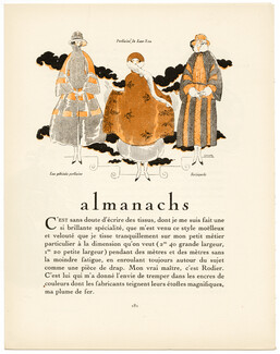 Almanachs, 1921 - L'Hom, Rodier, La Gazette du Bon Ton, Text by Célio, 4 pages