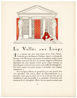 La Vallée aux Loups, 1921 - André Marty, René de Chateaubriand, La Gazette du Bon Ton, Text by Gérard Bauër, 4 pages