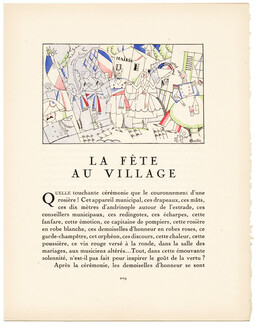 La Fête au Village, 1921 - Charles Martin La Gazette du Bon Ton, Texte par de Vaudreuil, 4 pages