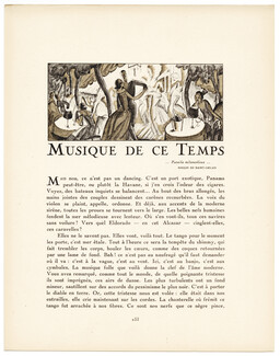 Musique de ce Temps, 1921 - Pierre Mourgue, Dancing, Partner Dance, Tango, La Gazette du Bon Ton, Texte par Georges-Armand Masson, 4 pages