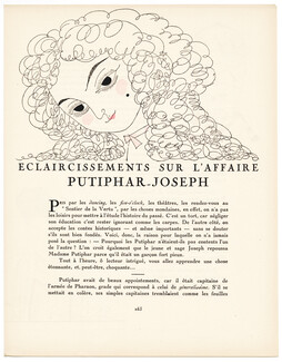 Eclaircissements sur l'affaire Putiphar-Joseph, 1921 - Charles Martin Gazette du Bon Ton, Texte par Capitaine George Cecil, 4 pages