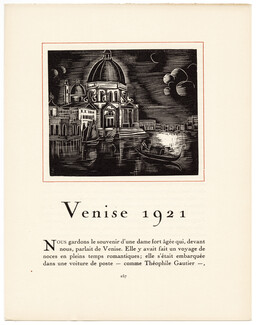 Venise 1921, 1921 - Bois de Benito, La Gazette du Bon Ton, Texte par Gérard Bauër, 8 pages