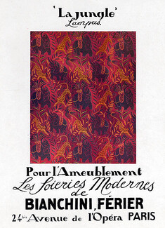 Bianchini Férier 1923 La Jungle, Raoul Dufy, Textile Design