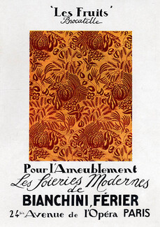 Bianchini Férier 1923 Les Fruits, Raoul Dufy, Textile Design