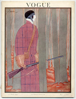 Vogue Février 1923 (Édition Française) "La chasse" couverture dessinée par Georges Lepape