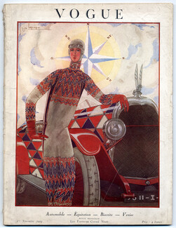 Vogue Novembre 1924 Georges Lepape, Automobile - Equitation - Biarritz - Venise, 112 pages