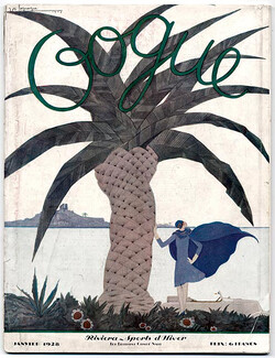 Vogue Janvier 1928 Georges Lepape, Riviera - Sports d'Hiver