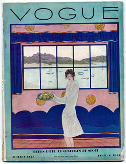 Vogue Juillet 1928 Georges Lepape, Robes d'été et costumes de bains