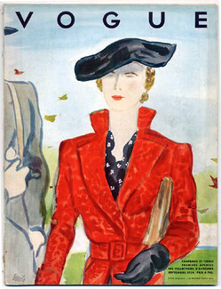 Vogue (Paris) Septembre 1934 Benito, Modèle de Lucien Lelong, Chapeau de Rose Descat