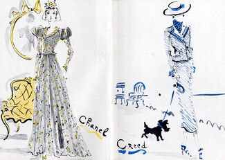 Chanel, Creed 1937 Christian Bérard, L'Élégance à l'Exposition Paris 1937