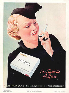 Myrtil (Cigarettes) 1938 Régie Francaise, André Wilquin