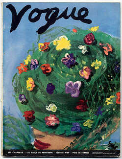 Vogue (Paris) Février 1939 Couverture de Carl Erickson, Chapeau d'Agnès