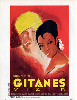 Gitanes (Cigarettes) 1939 Vizir, Gypsy