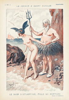 Le Bain d'Atlantide, Fille de Neptune, 1921 - Gerbault The Bath of Atlantide Daughter of Neptune