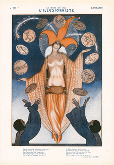 L'Illusionniste, 1924 - Armand Vallée Music hall Chorus Girl Costume Feathers