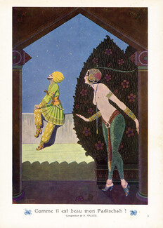 Comme il est beau mon Padischah, 1912 - Armand Vallée Sultan, Persian Costume, Oriental Sexy Girl Topless