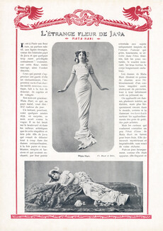 L'Étrange Fleur de Java - Mata Hari, 1908 - Dance, Texte par Edouard Beaudu, 2 pages