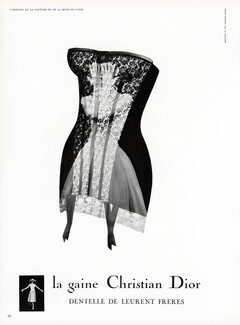 Christian Dior (Lingerie) 1955 Combiné, Dentelles de Leurent Frères, Photo Harry Meerson