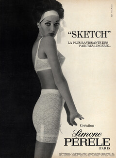 Simone Pérèle (Lingerie) 1968 Photo Rouchon, Pantie Girdle, Bra "Sketch"