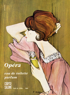 Coryse Salomé 1964 Parfum Opéra, Drawing F. Taillefer