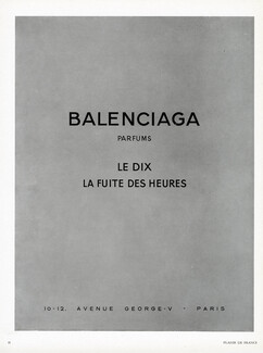 Balenciaga (Perfumes) 1950 Le Dix, La Fuite des Heures