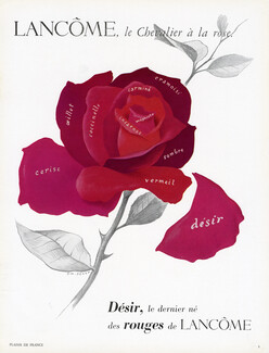 Lancôme (Cosmetics) 1952 Désir Lipstick Rose, E.M. Pérot