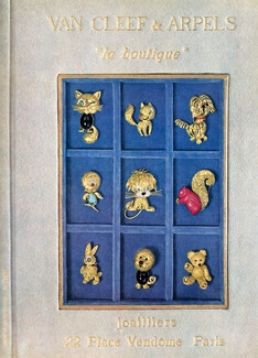La Boutique Van Cleef & Arpels 1962 "Bestiaire" Animals Clips, Photo Henri Glaeser
