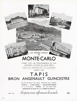 Monte Carlo 1947 Les Grands Hotels, Tapis Biron Angenault Guincestre