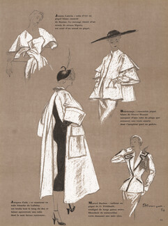 Blanc symbole d'été, 1950 - Pierre Mourgue Jeanne Lanvin, Balenciaga, Jacques Fath, Marcel Rochas