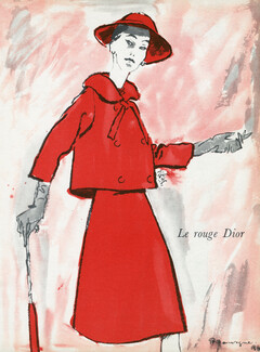 Christian Dior 1958 Le Rouge Dior, Lainage Dumas & Maury, Pierre Mourgue