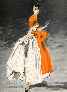 Jacques Griffe 1955 Evening Gown, Pierre Mourgue