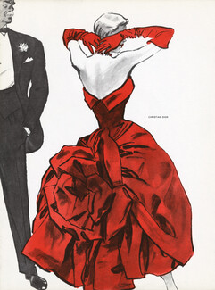 Christian Dior 1956 Backless Evening Gown, Abraham, Pierre Mourgue