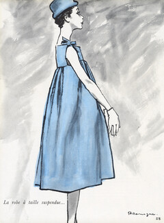 Givenchy 1958 Robe bleu ciel, Pierre Mourgue