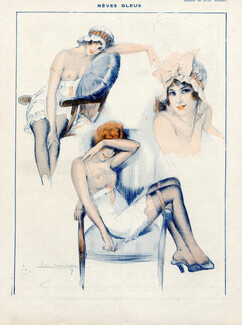 Rêves Bleus, 1919 - Jacques Leclerc Babydoll, Stockings