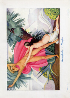 Hermaphrodite et Nymphe, 1928 - Gerda Wegener Eros, Greek Mythology, Art Deco, Nude