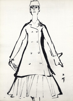 Christian Dior 1955 René Gruau Fashion Haute Couture