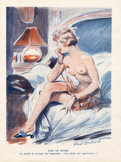 Soir de noces, 1933 - Paul Ordner Topless, Marriage, Le Sourire