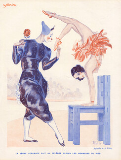 Armand Vallée 1932 Young Acrobat And Clown, Handstand