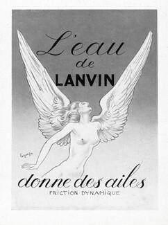 Lanvin (Perfumes) 1939 Georges Lepape, L'eau de Lanvin, Angel